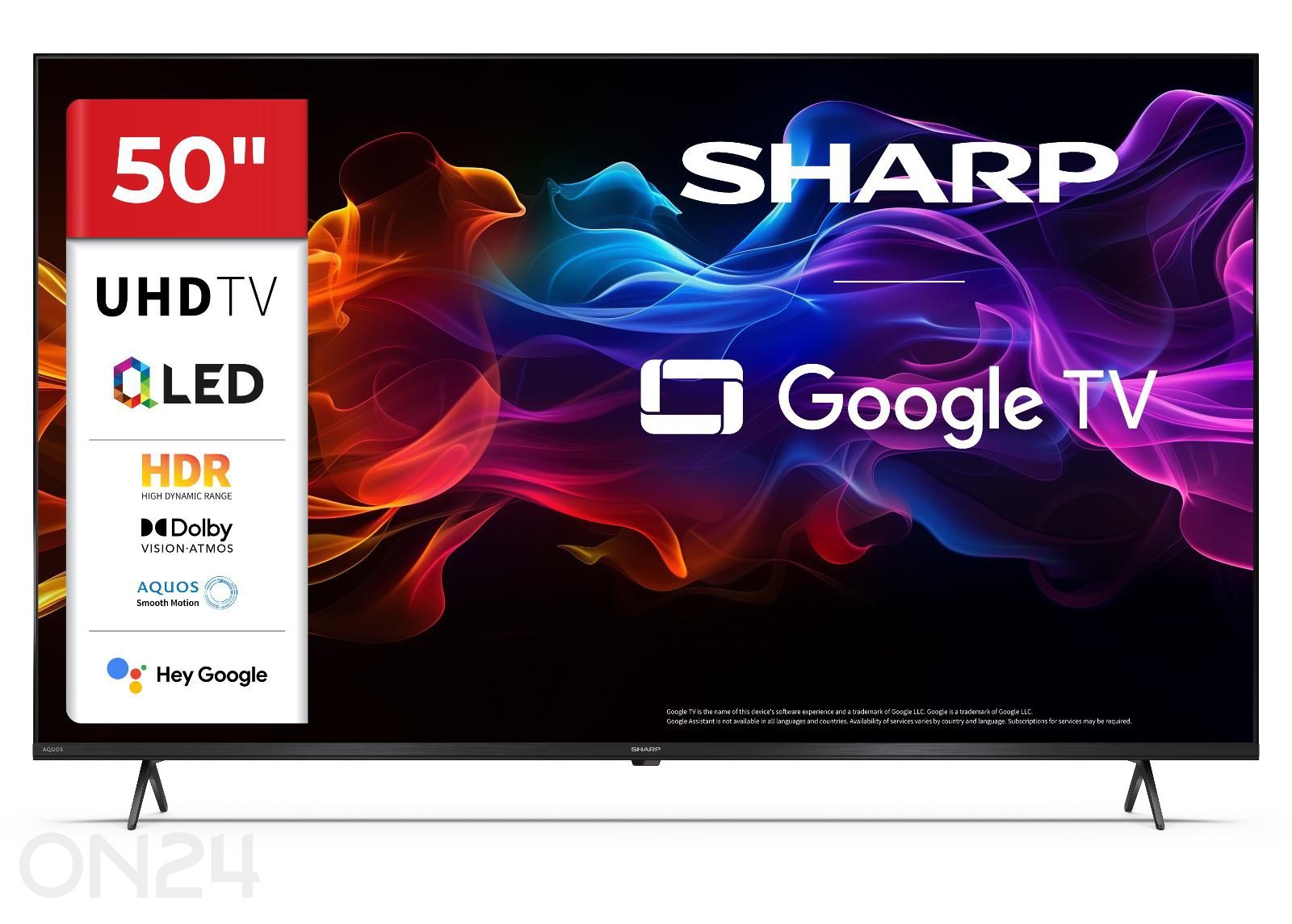 Teler Sharp 50" (126 cm) QLED 4K Ultra HD Google TV, Dolby Vision, Dolby Atmos suurendatud