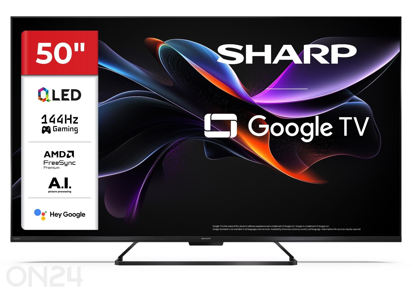 Teler Sharp 50" (126 cm) QLED 4K Ultra HD Google TV, Dolby Vision IQ, Dolby Atmos suurendatud