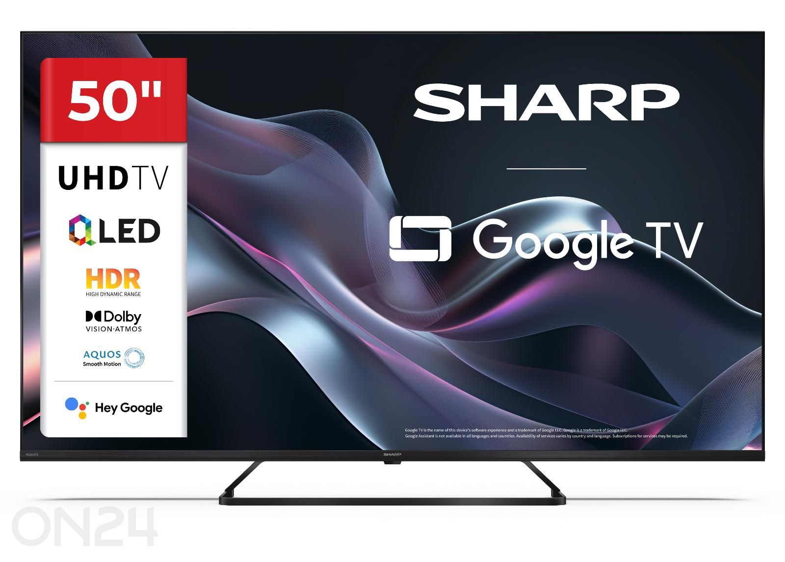Teler Sharp 55" (126 cm) QLED 4K Ultra HD Google TV, Dolby Vision, Dolby Atmos suurendatud