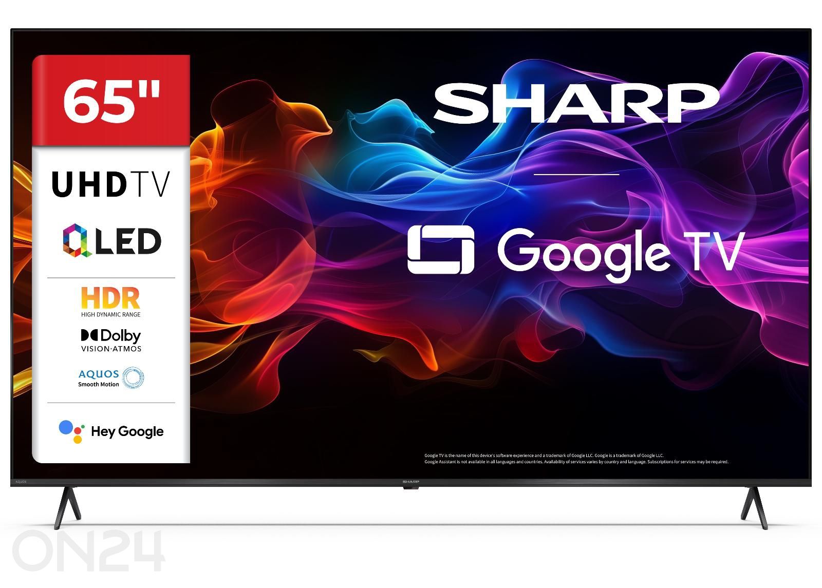 Teler Sharp 65" (164 cm) QLED 4K Ultra HD Google TV, Dolby Vision, Dolby Atmos suurendatud