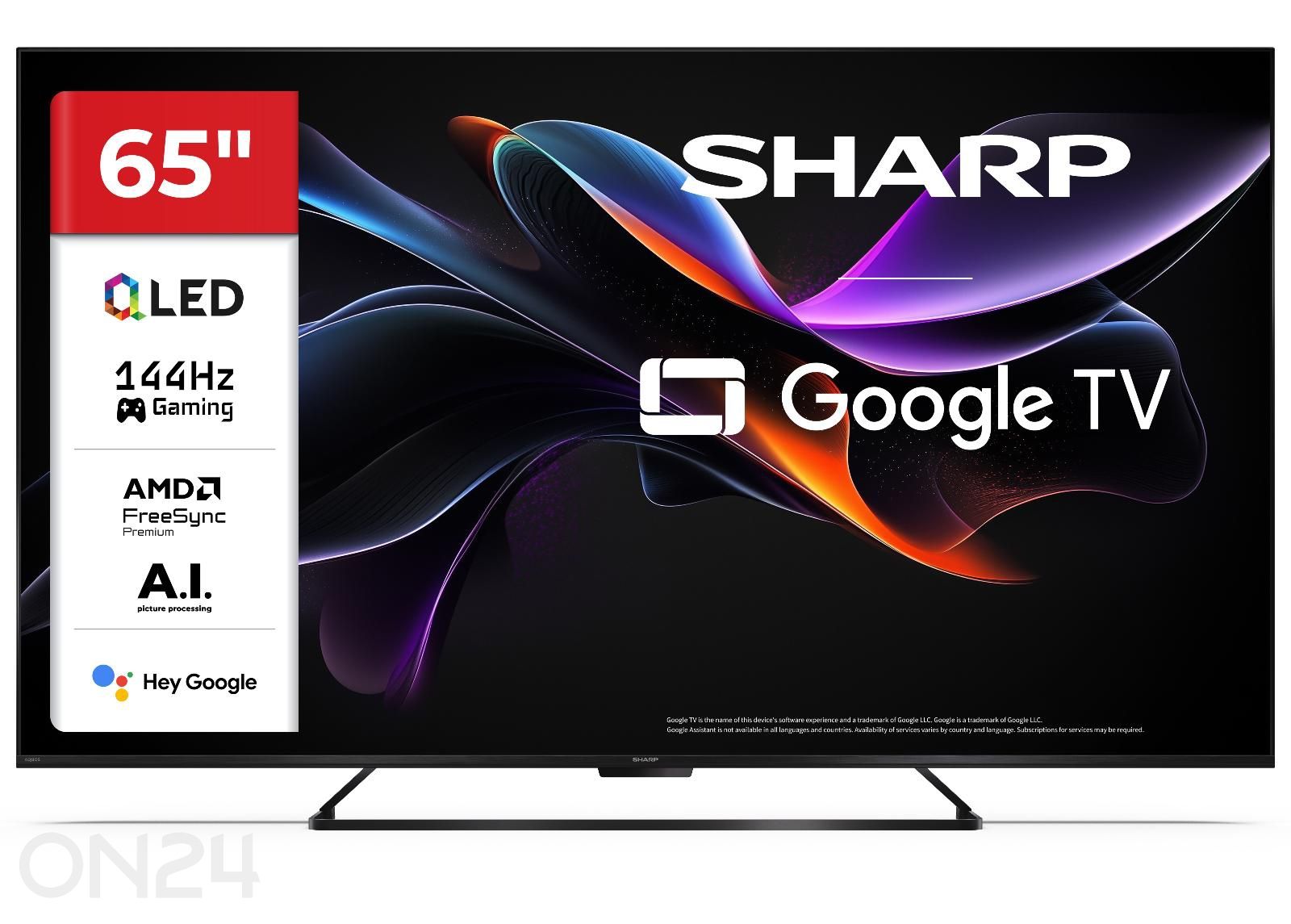 Teler Sharp 65" (164 cm) QLED 4K Ultra HD Google TV, Dolby Vision IQ, Dolby Atmos suurendatud