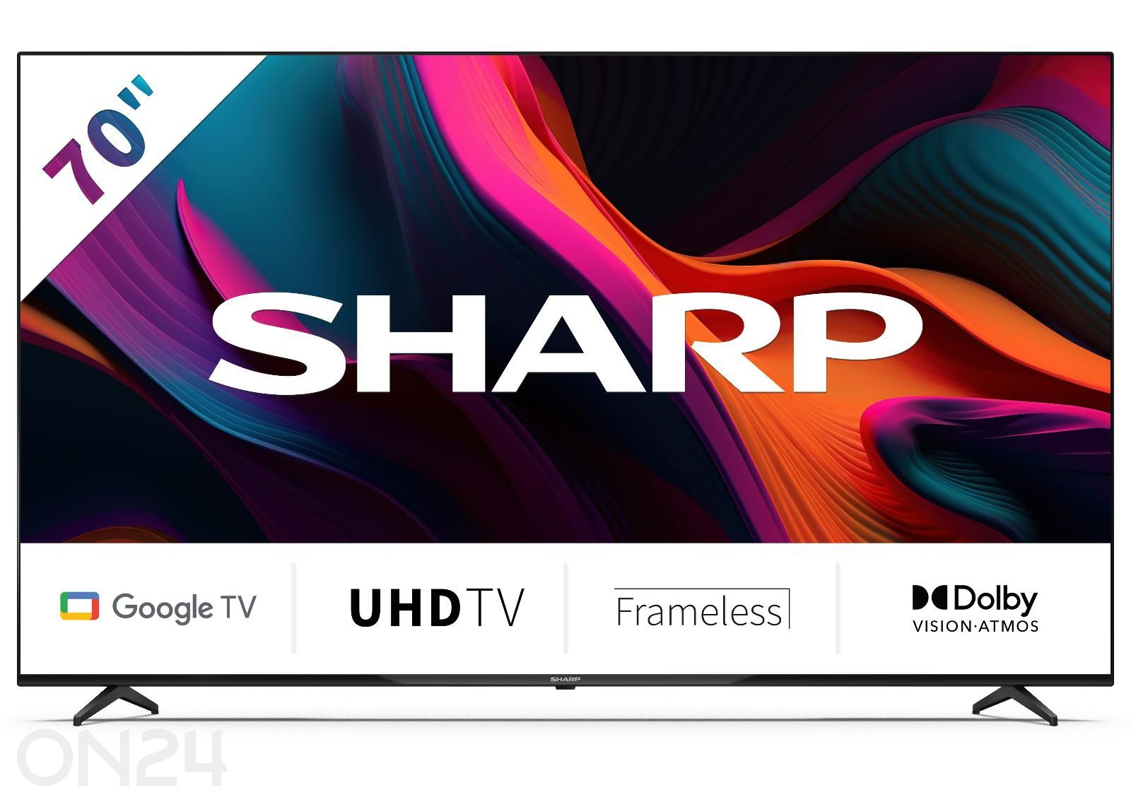 Teler Sharp 70" (177 cm) 4K Ultra HD Smart Google Frameless TV, Dolby Vision, Dolby Atmos suurendatud