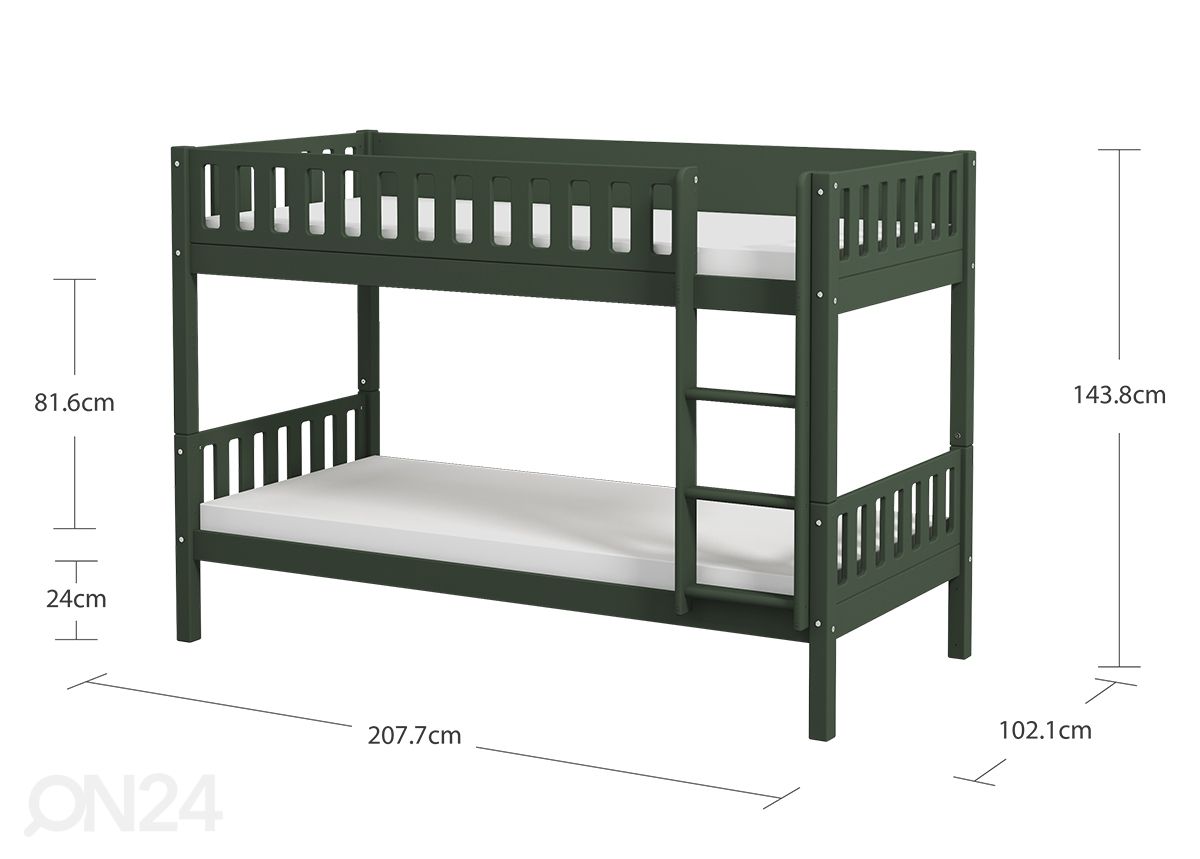 Thuka narivoodi Viggo, roheline suurendatud mõõdud