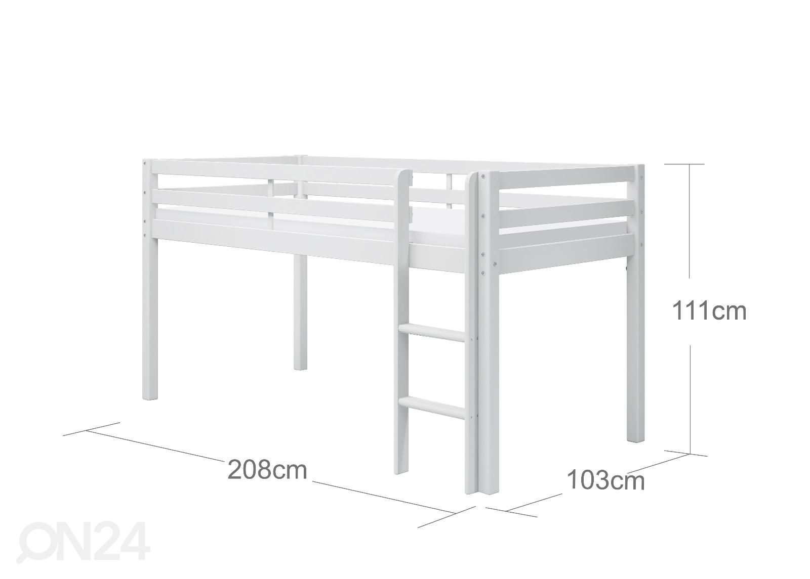 Thuka poolkõrge lastevoodi Actim, valge suurendatud mõõdud
