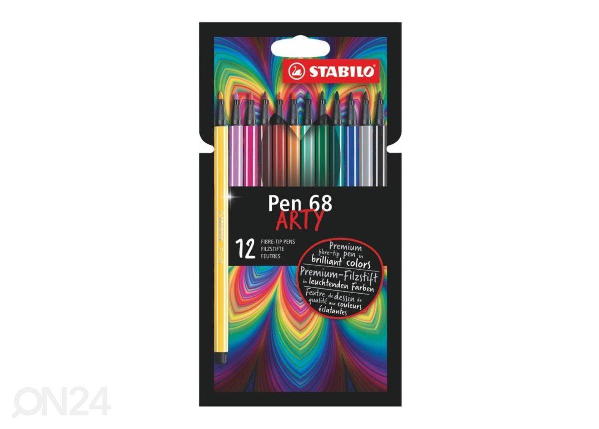 Tindipliiats Stabilo pen 68 12 värvi suurendatud