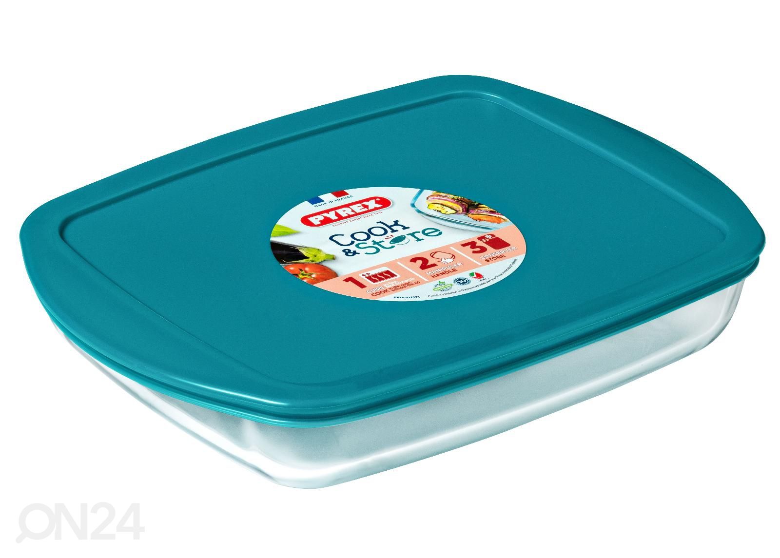 Toidukarp/ahjuvorm Pyrex 1,6 L, madal suurendatud