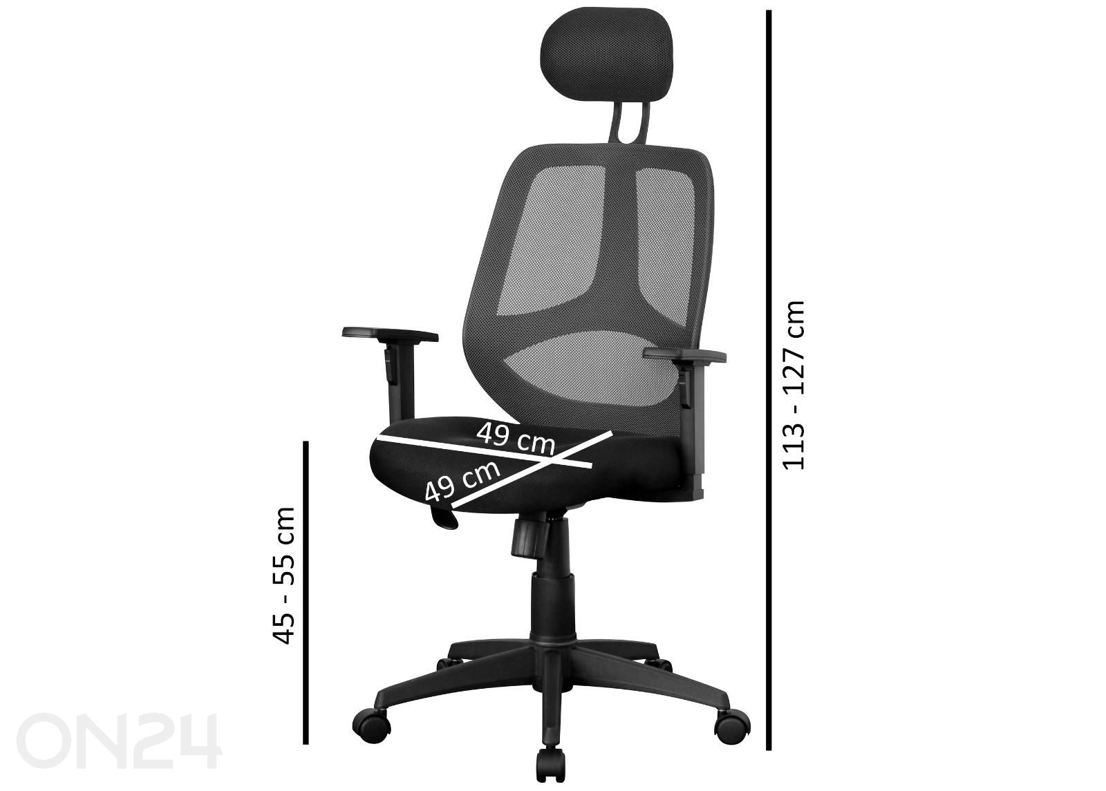 Töötool Florence kangaga, must suurendatud mõõdud