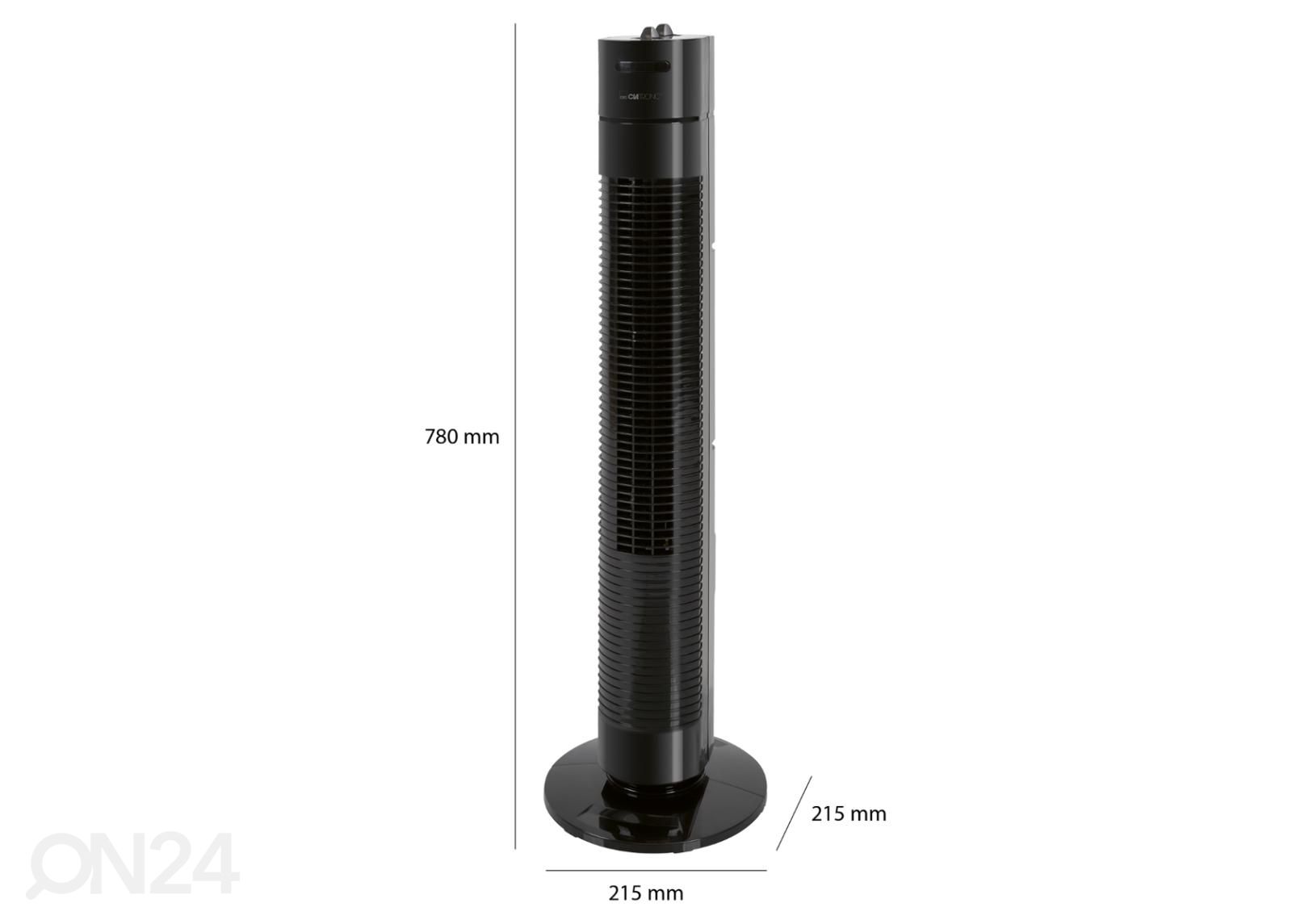 Tornventilaator 78 cm Clatronic, must suurendatud mõõdud