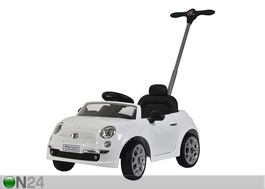 Tõukeauto lükkesangaga Fiat 500 valge suurendatud