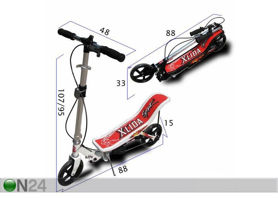Tõukeratas & Space Scooter 2 IN 1 suurendatud mõõdud