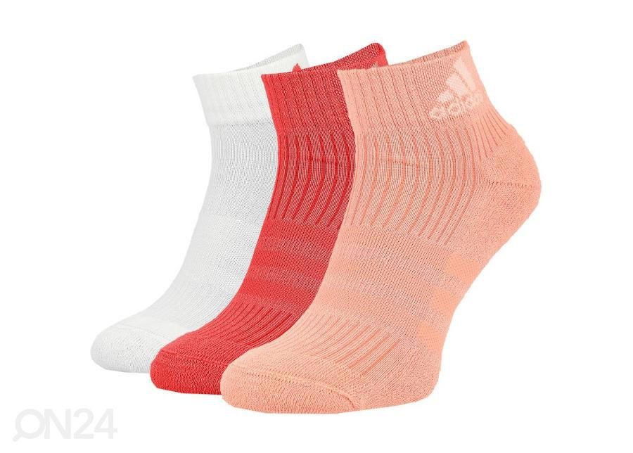 Treeningsokid naistele adidas 3 Stripes Performance Ankle Half Cushioned 3pak W S99903 suurendatud