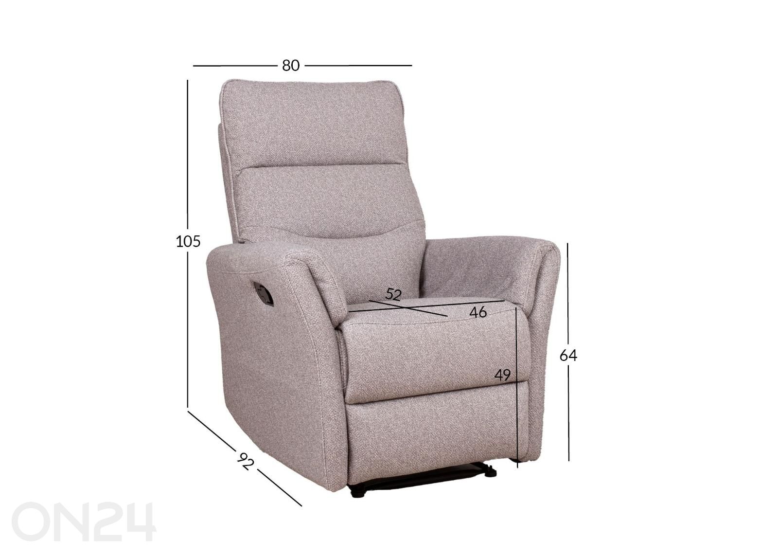 Tugitool Bowers Recliner suurendatud mõõdud