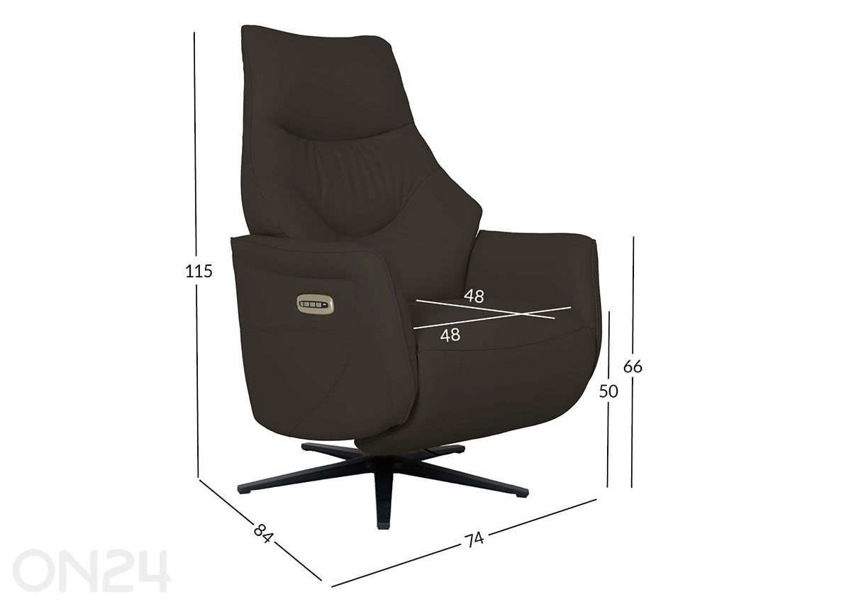 Tugitool Dayana Recliner (elektriline) suurendatud mõõdud