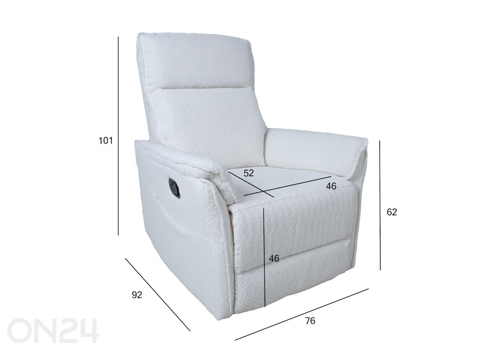 Tugitool Gerry manuaalne recliner suurendatud mõõdud