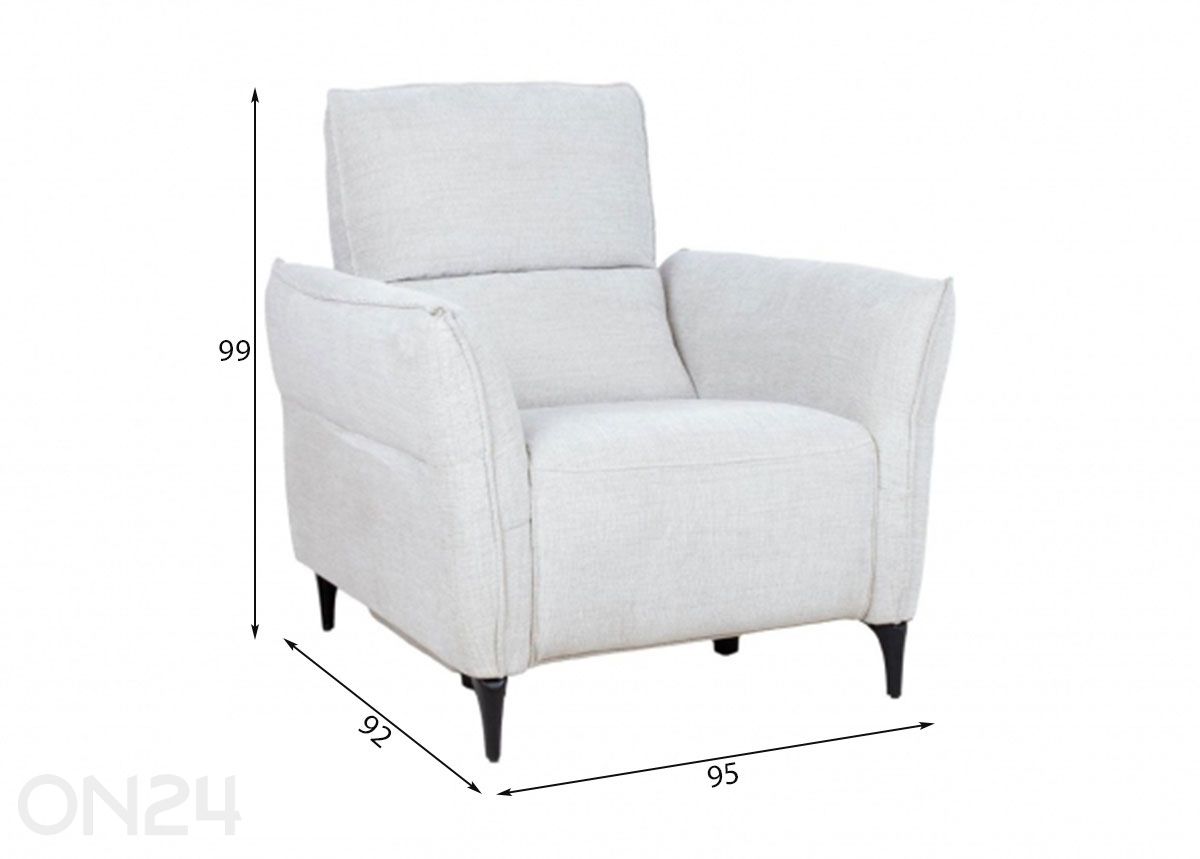 Tugitool Miami Recliner (elektriline) suurendatud mõõdud