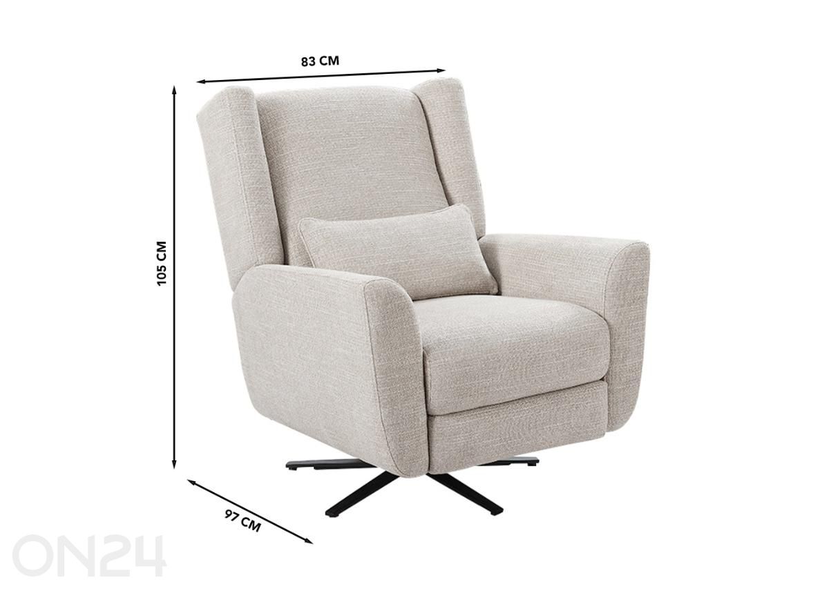 Tugitool pöörlev recliner Milo suurendatud