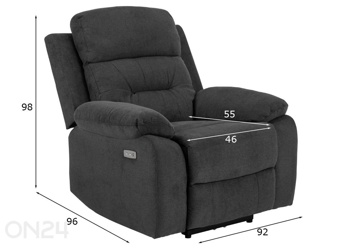 Tugitool recliner Vansbro suurendatud mõõdud