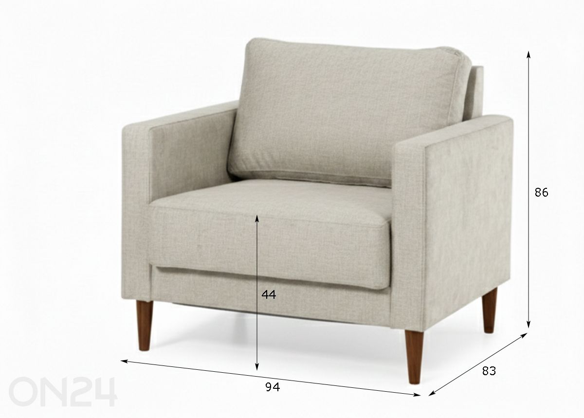 Tugitoolvoodi Anna suurendatud mõõdud