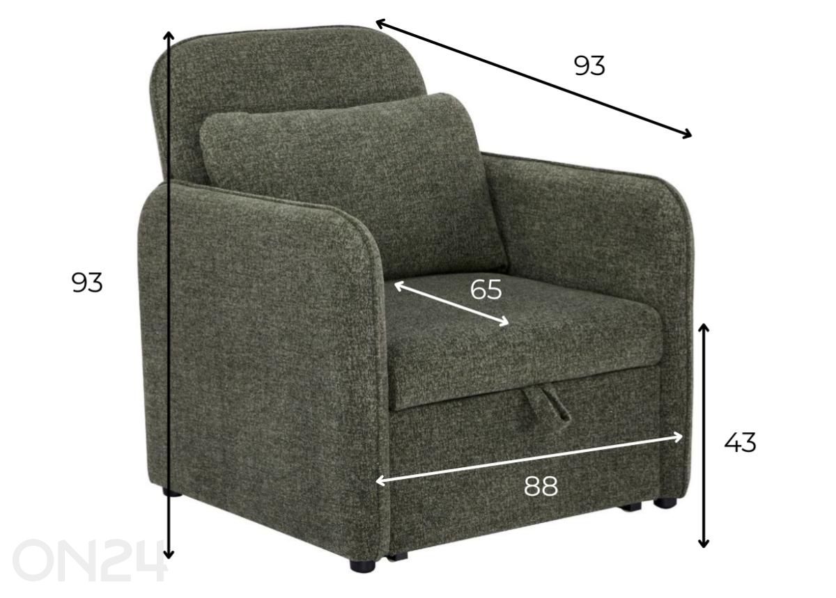 Tugitoolvoodi Lenno suurendatud mõõdud