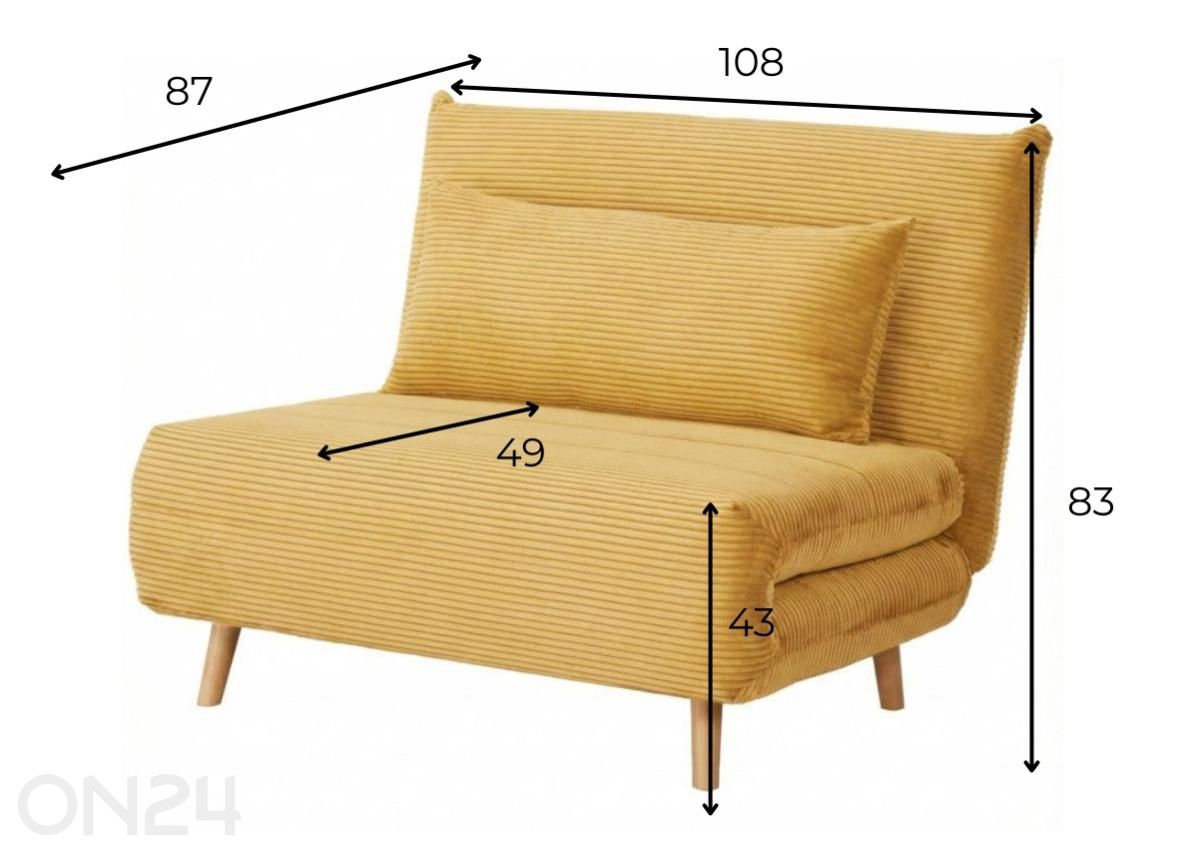 Tugitoolvoodi Sol suurendatud mõõdud