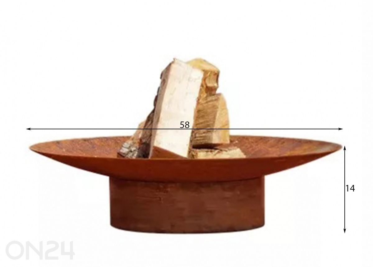 Tulease Hestia Rust Ø 58 cm suurendatud mõõdud