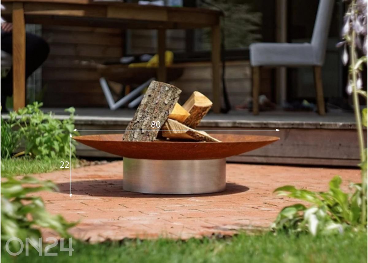 Tulease Hestia Rust / Stainless Steel Ø 80 cm suurendatud mõõdud