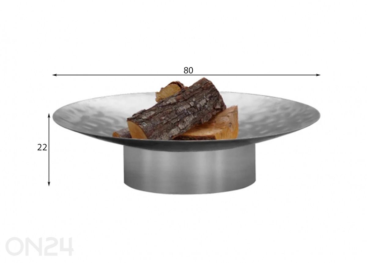 Tulease Hestia Stainless Steel Ø 80 cm suurendatud mõõdud