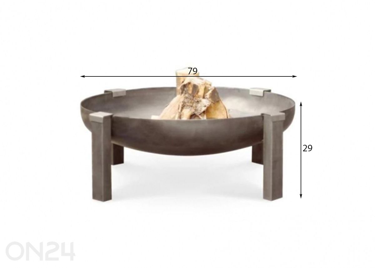 Tulease Tilsit Stainless Steel Ø 79 cm suurendatud mõõdud