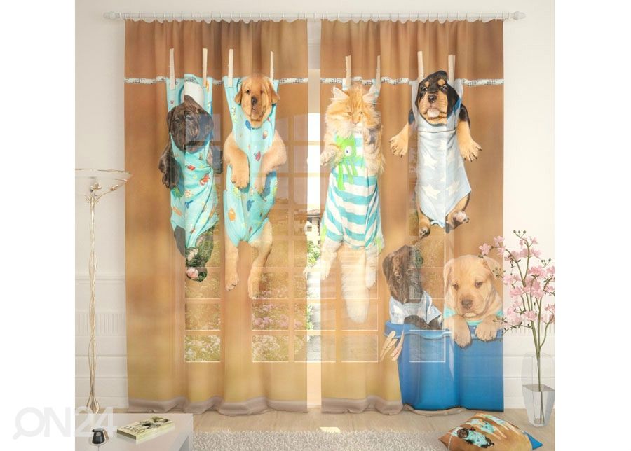 Tüllkardin Animals after Washing 400x260 cm suurendatud