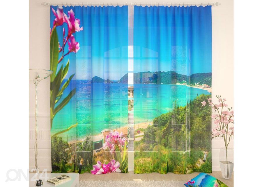 Tüllkardin Blue Beach 400x260 cm suurendatud