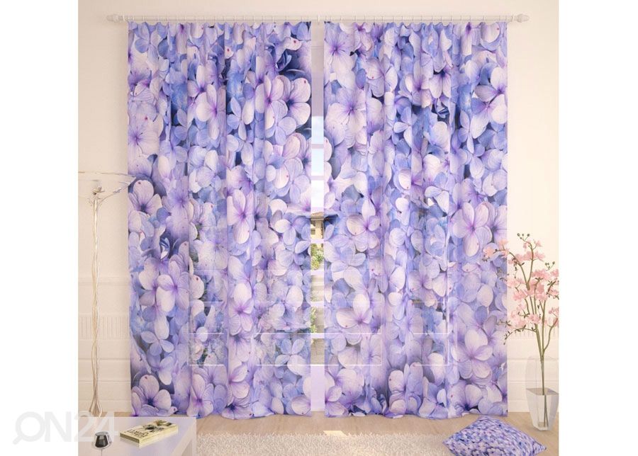 Tüllkardin Blue Hydrangea 400x260 cm suurendatud