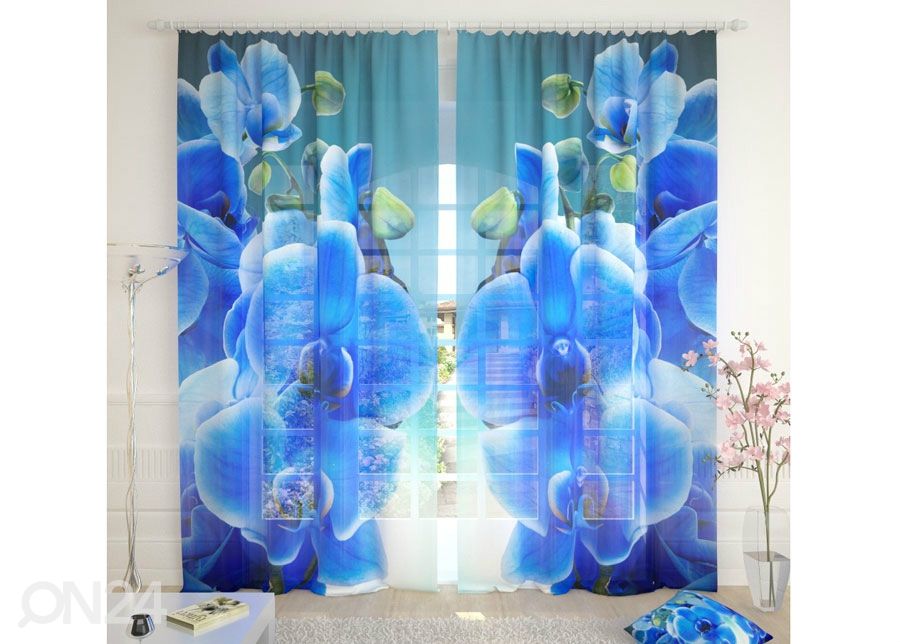 Tüllkardin Blue Orchid on the Water 400x260 cm suurendatud