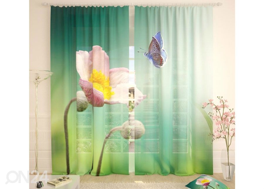 Tüllkardin Flower and Butterfly 400x260 cm suurendatud