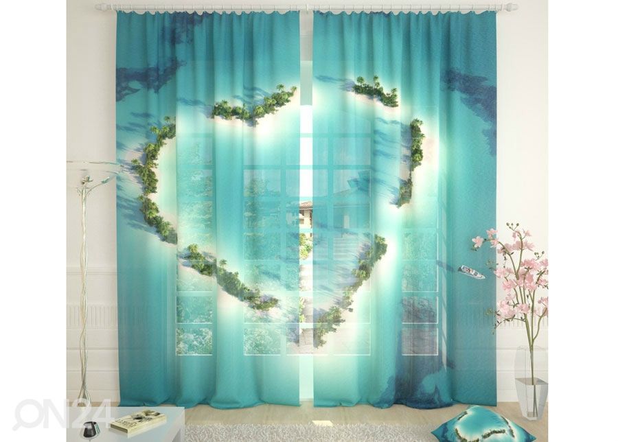 Tüllkardin Island Heart 400x260 cm suurendatud