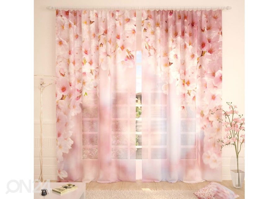 Tüllkardin Pink Sakura 400x260 cm suurendatud
