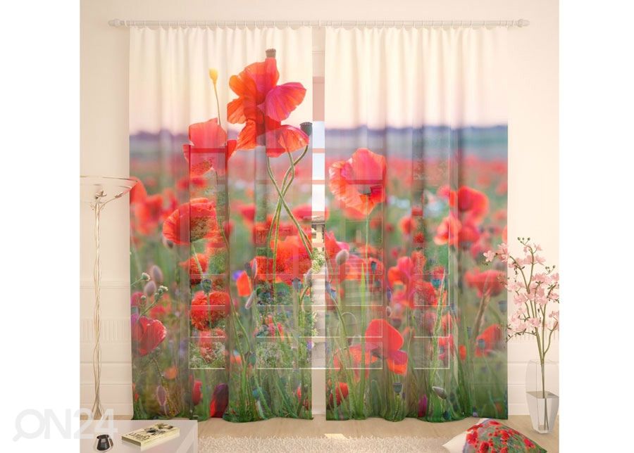 Tüllkardin Poppy Field 400x260 cm suurendatud