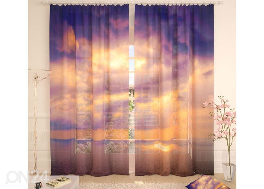 Tüllkardin Sunrise in the Ocean 400x260 cm suurendatud