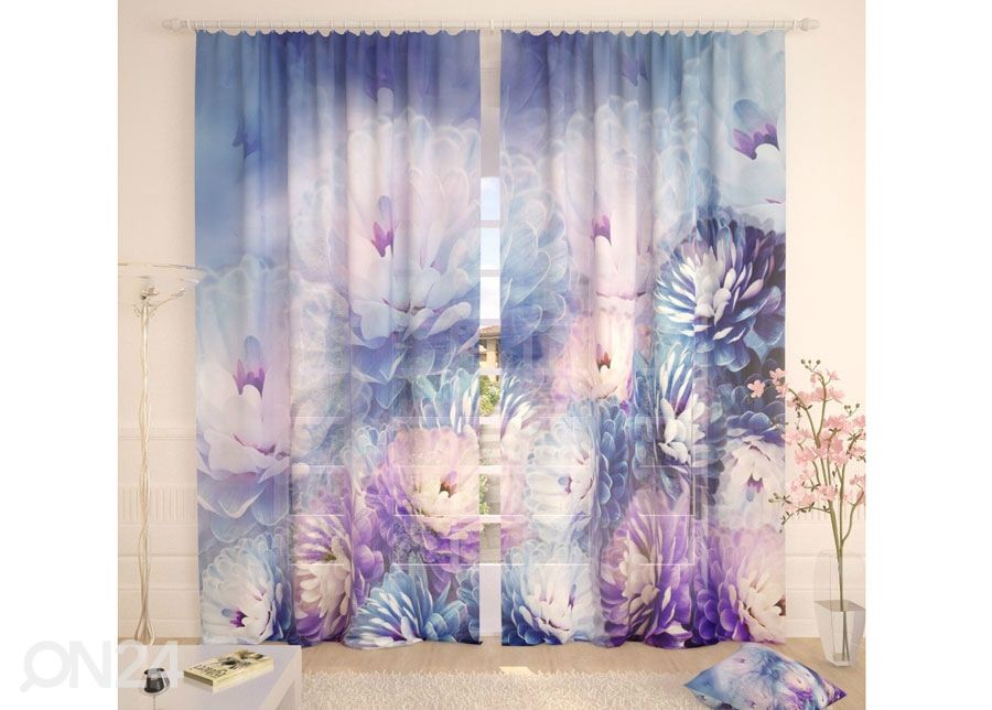 Tüllkardin Tender Blue Flower 400x260 cm suurendatud