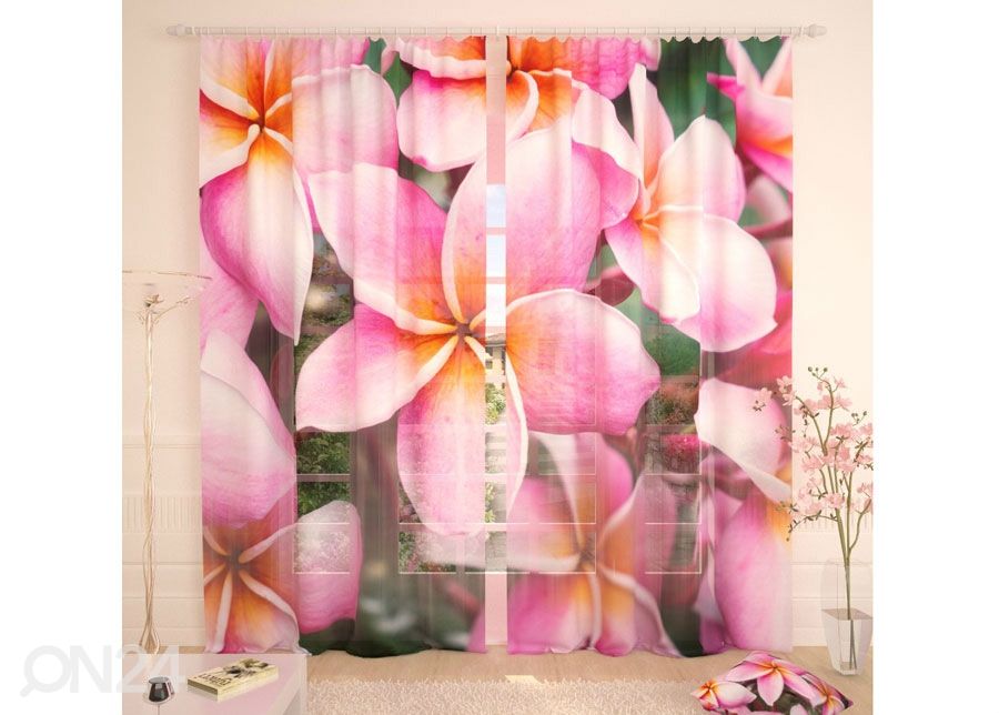 Tüllkardin Tropical Flowers 400x260 cm suurendatud