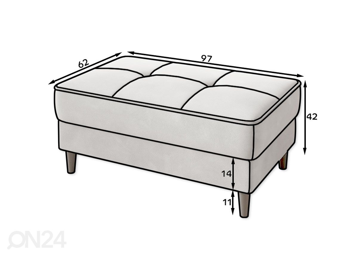 Tumba 62x97 cm suurendatud mõõdud