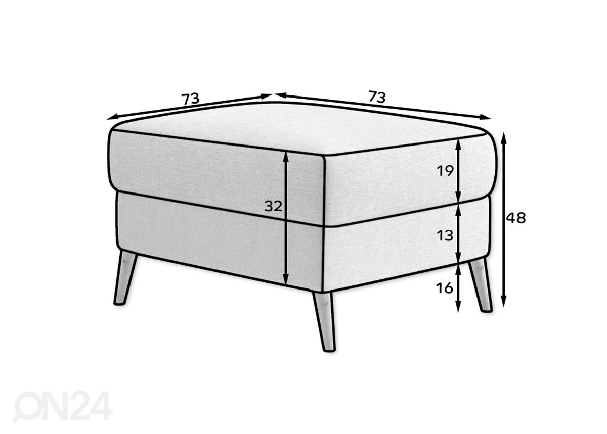 Tumba 73x73 cm suurendatud mõõdud