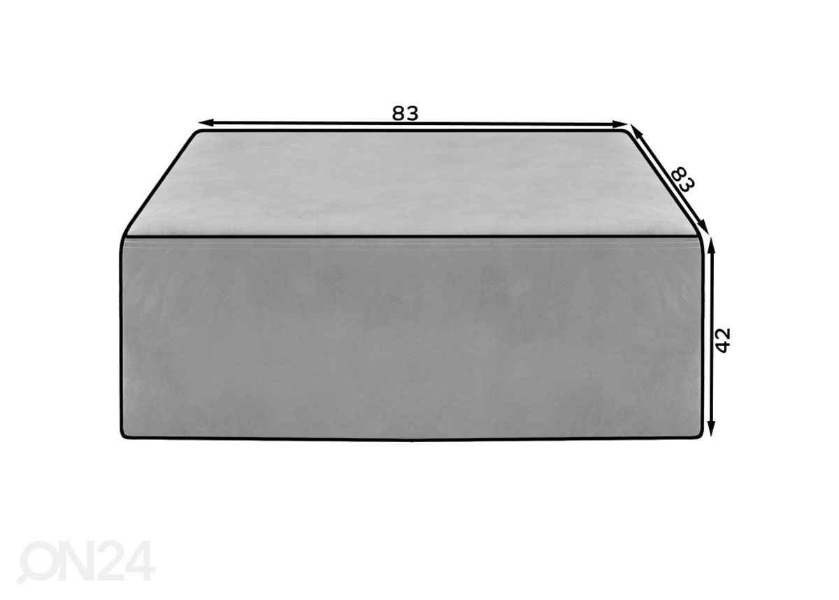 Tumba 83x83 cm suurendatud mõõdud