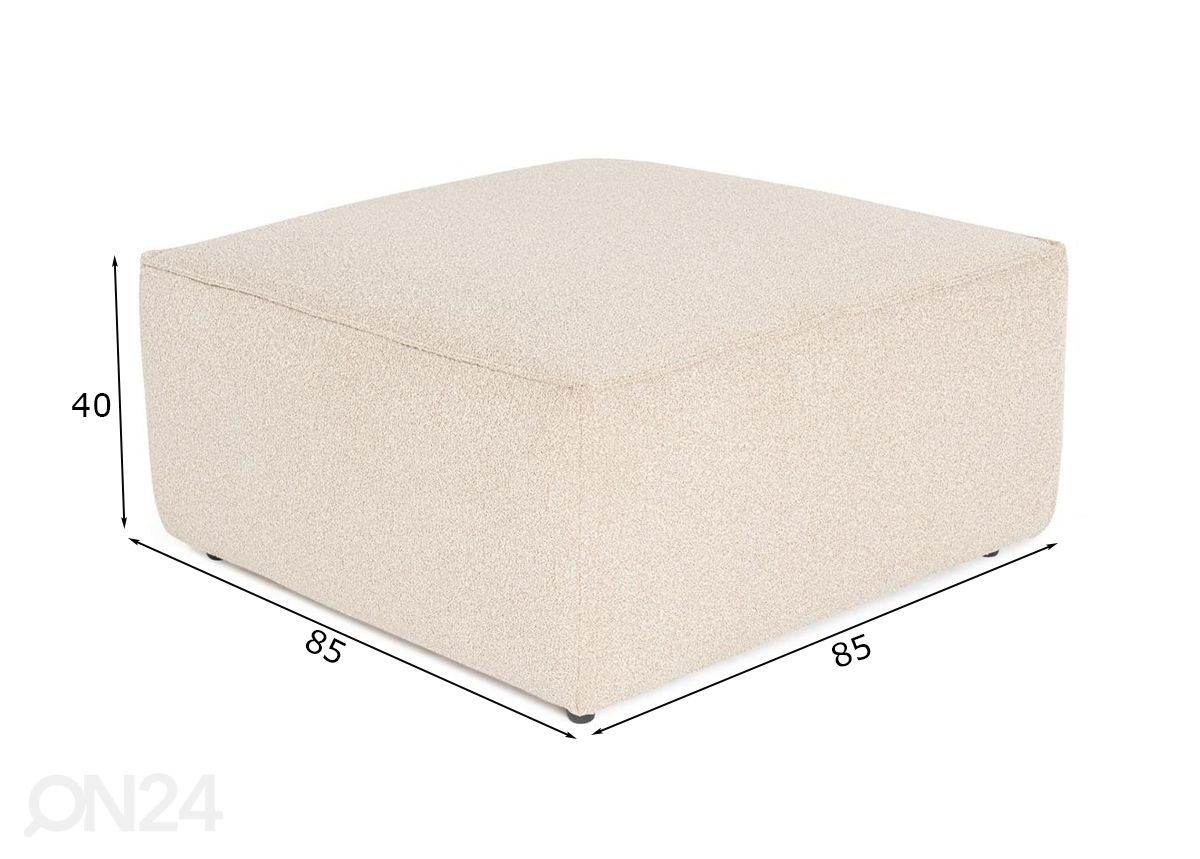 Tumba Lora 85x85 cm suurendatud mõõdud