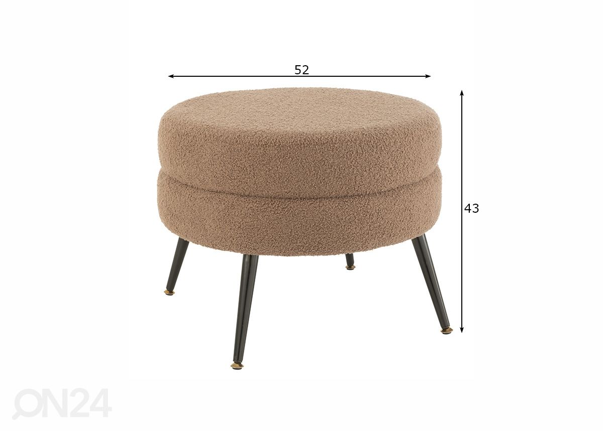 Tumba Teddy Ø 52 cm suurendatud mõõdud