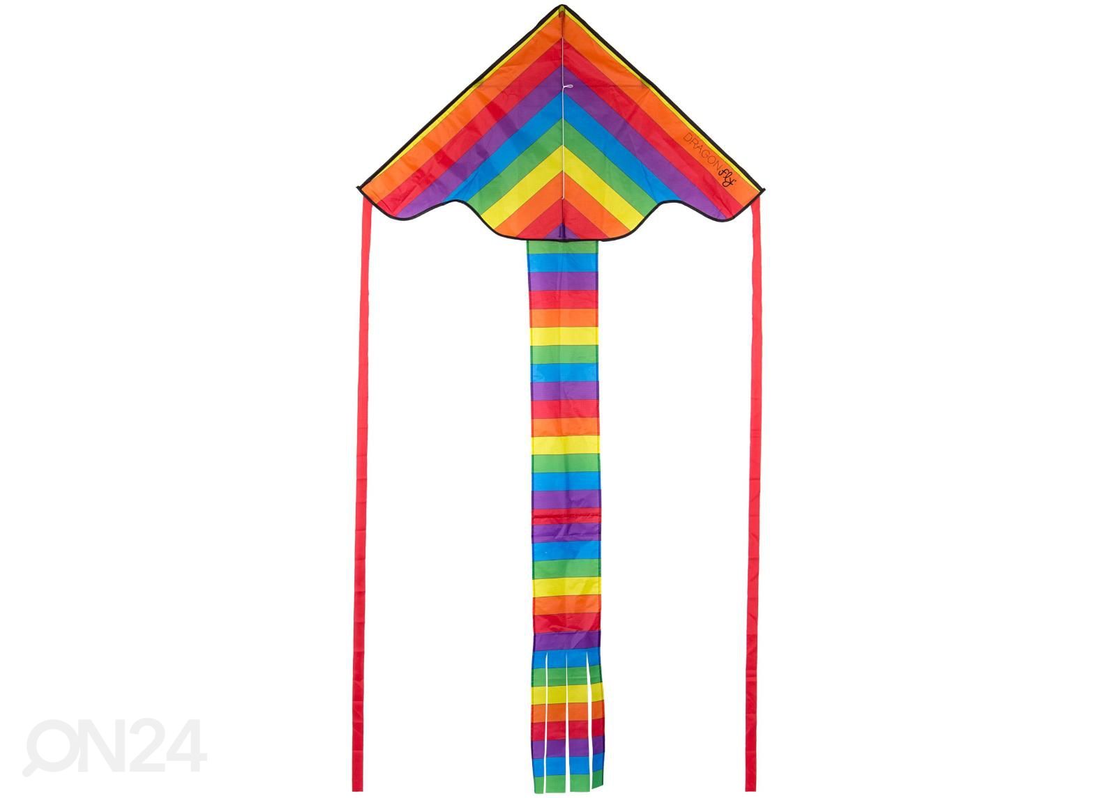 Tuulelohe Tail Kite Rainbow Dragon Fly suurendatud