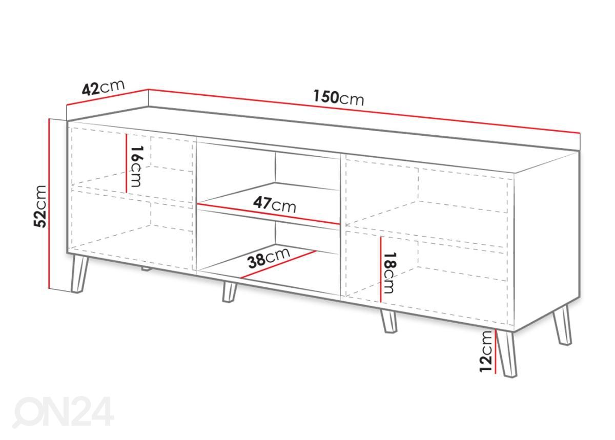 TV alus 150 cm suurendatud mõõdud