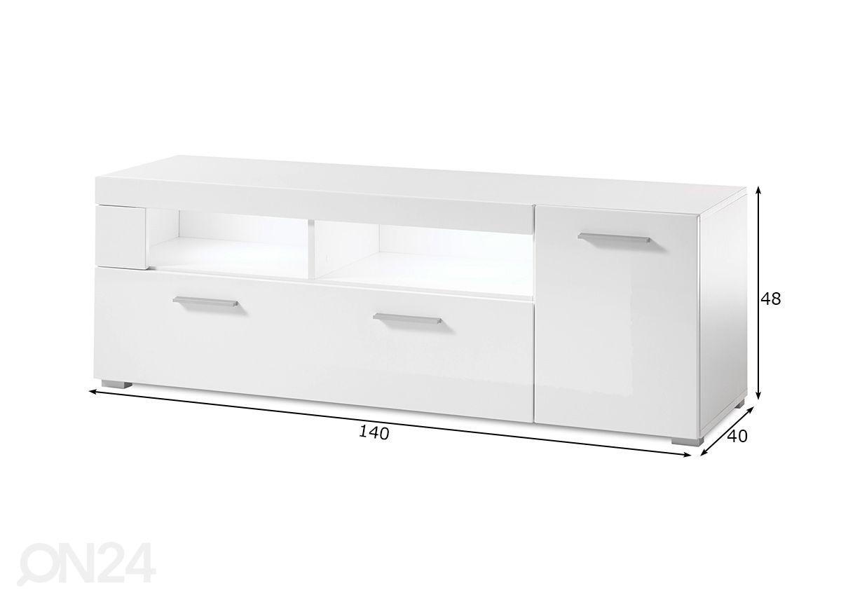 Tv-alus Corado 140 cm suurendatud mõõdud