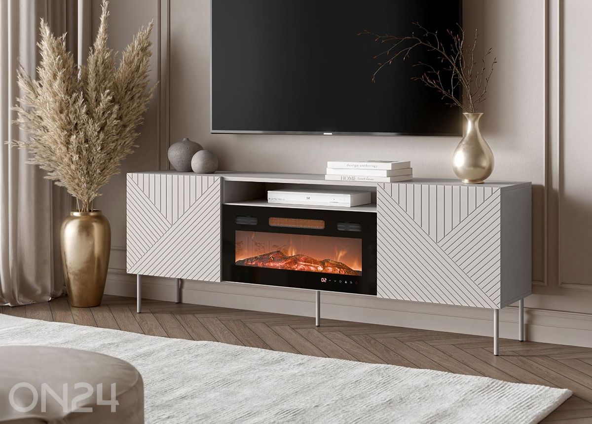 TV-alus Deco 191 cm + elektrikamin suurendatud