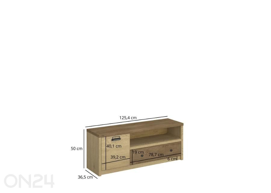 TV-alus Denzel 125,4 cm suurendatud mõõdud