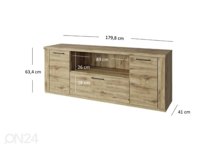 TV-alus Doorset 179,8 cm suurendatud mõõdud